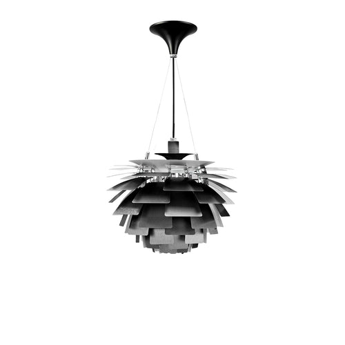 Artichoke Pendant Light - Black Metal Finish - Poul Henningsen Chandelier Style - 3 Sizes