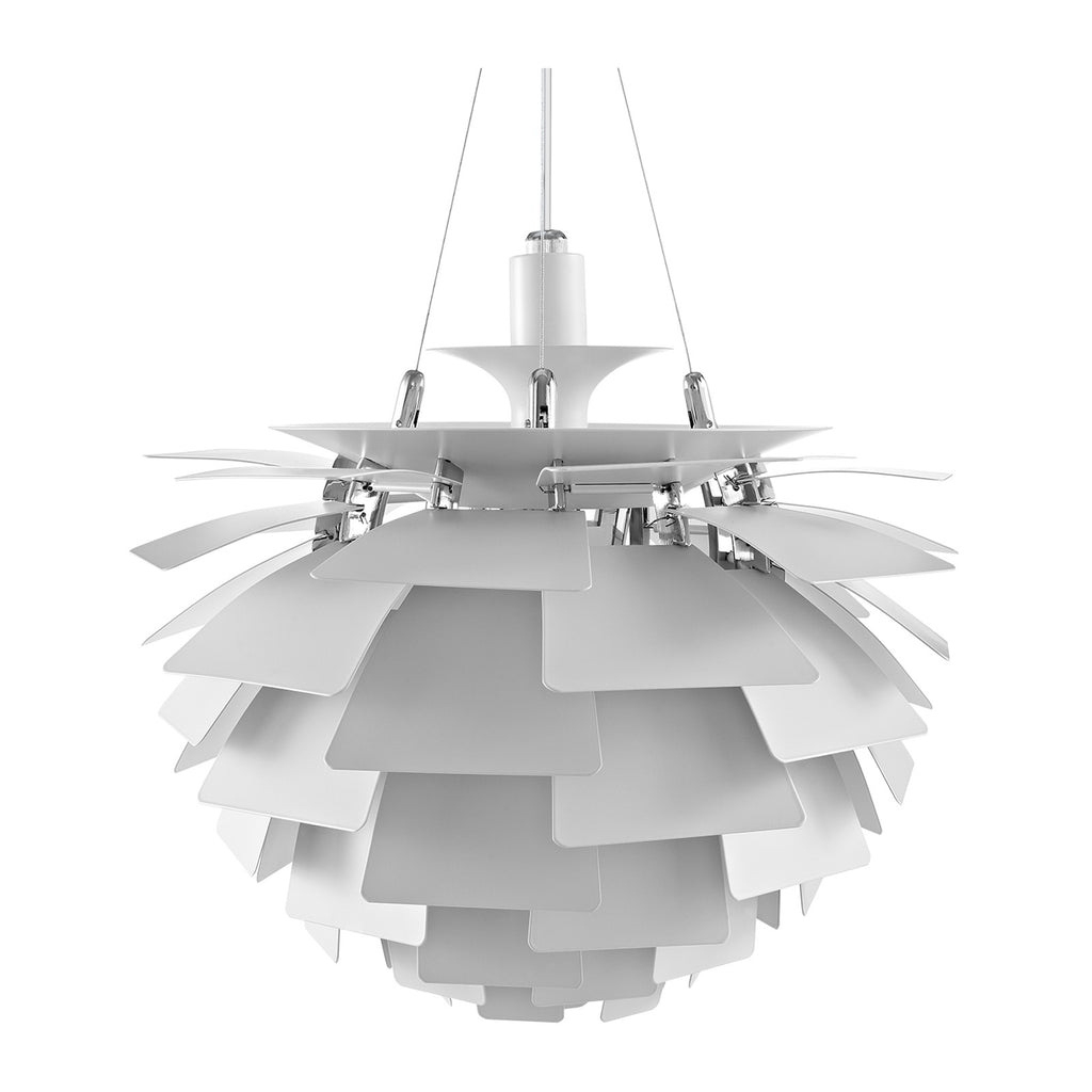 Thistle Chandelier - White Metal Finish -Poul Henningsen Style - 3 Sizes