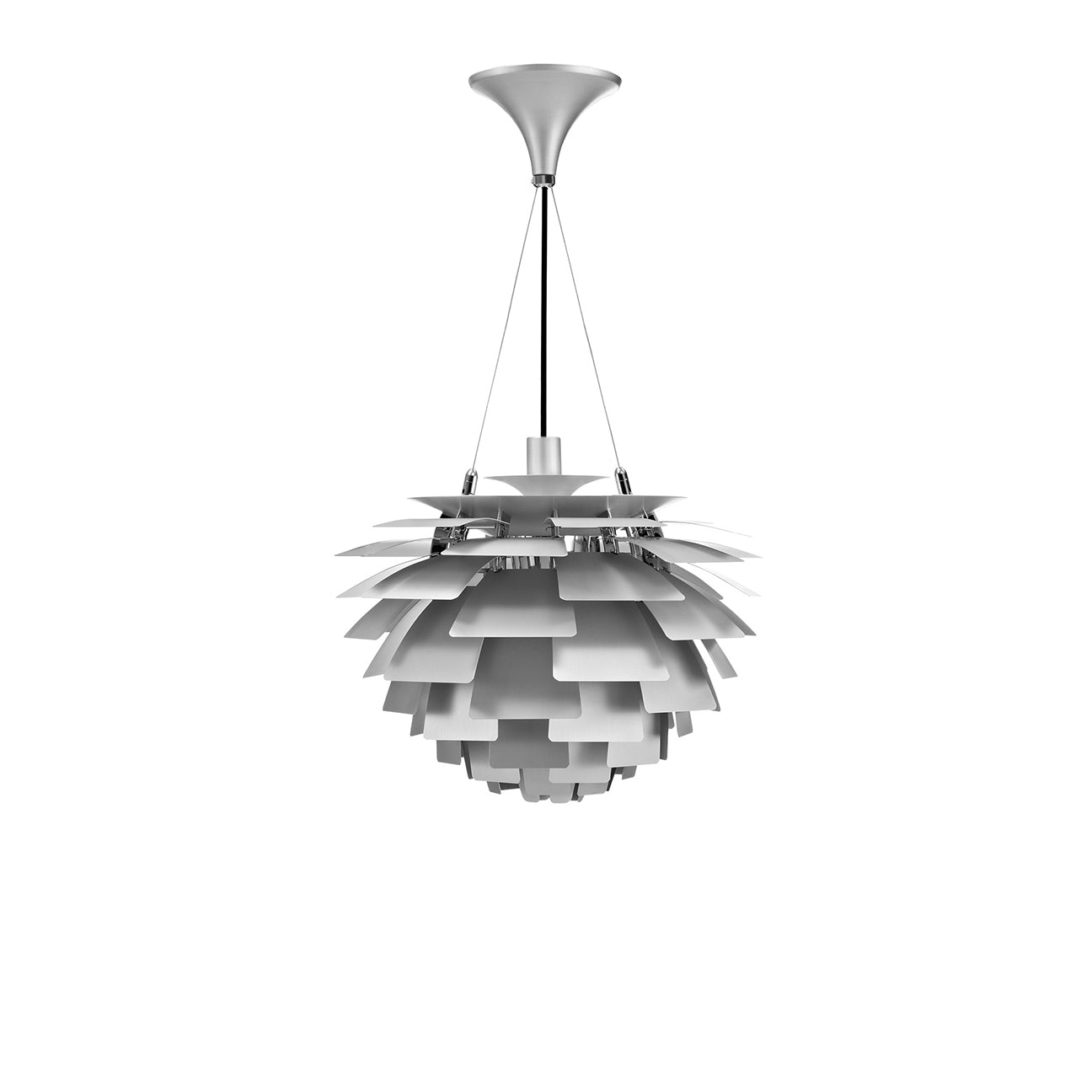 Thistle Chandelier - Brushed Aluminum - Poul Henningsen Style - 3 Sizes