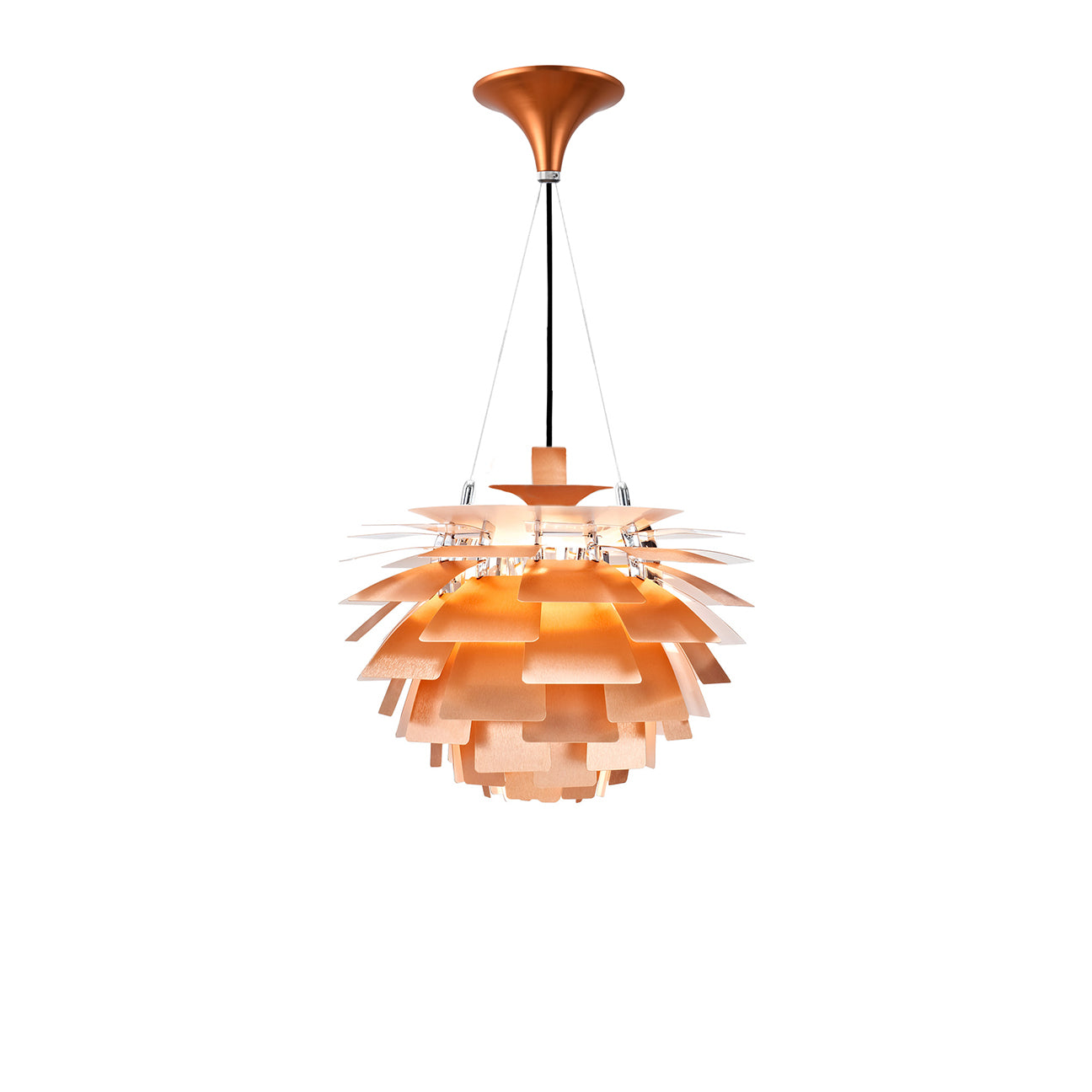 Thistle Chandelier - Brushed Rose Copper - Poul Henningsen Style - 3 Sizes