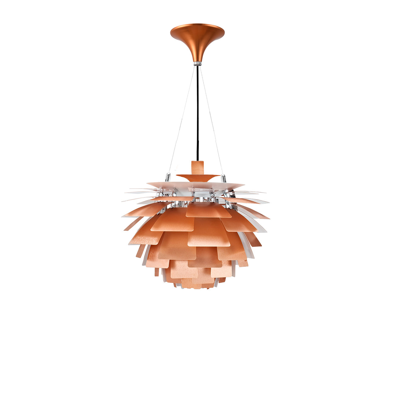 Thistle Chandelier - Brushed Rose Copper - Poul Henningsen Style - 3 Sizes