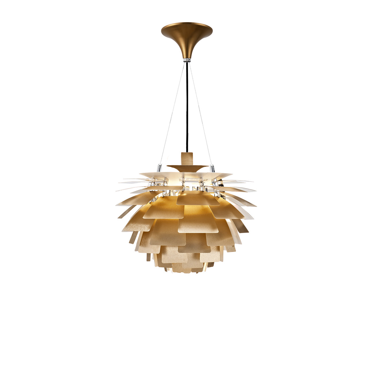 Thistle Chandelier - Brushed Antique Brass - Poul Henningsen Style - 3 Sizes