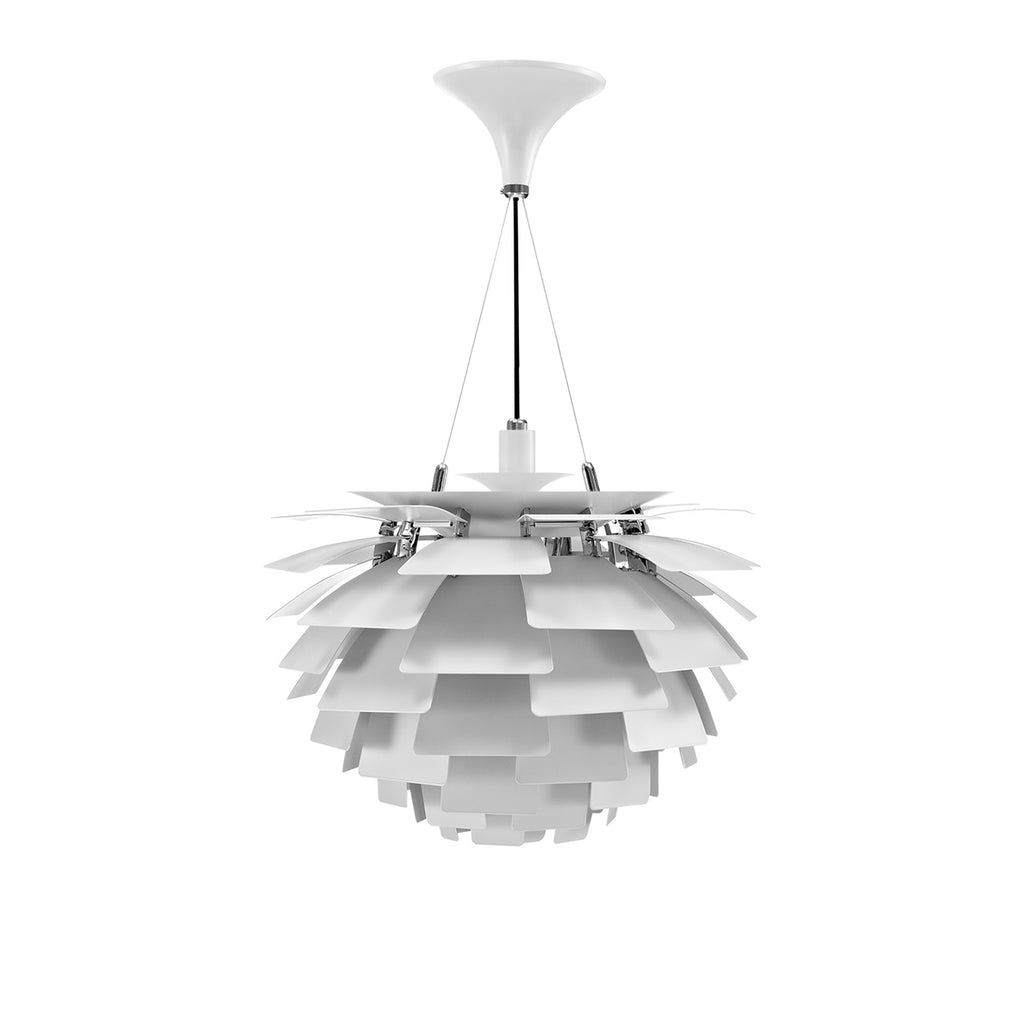 Thistle Chandelier - White Metal Finish -Poul Henningsen Style - 3 Sizes