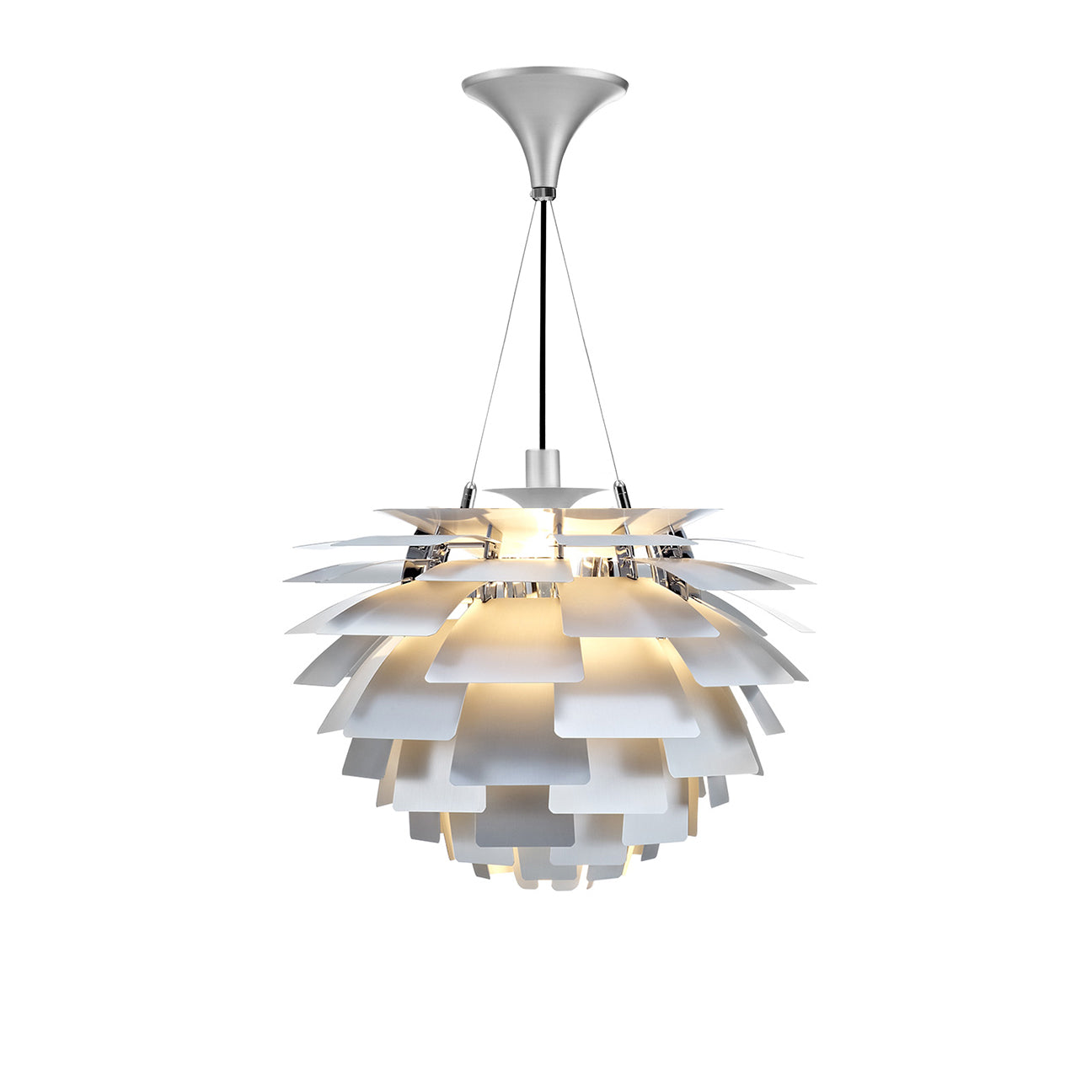 Thistle Chandelier - Brushed Aluminum - Poul Henningsen Style - 3 Sizes