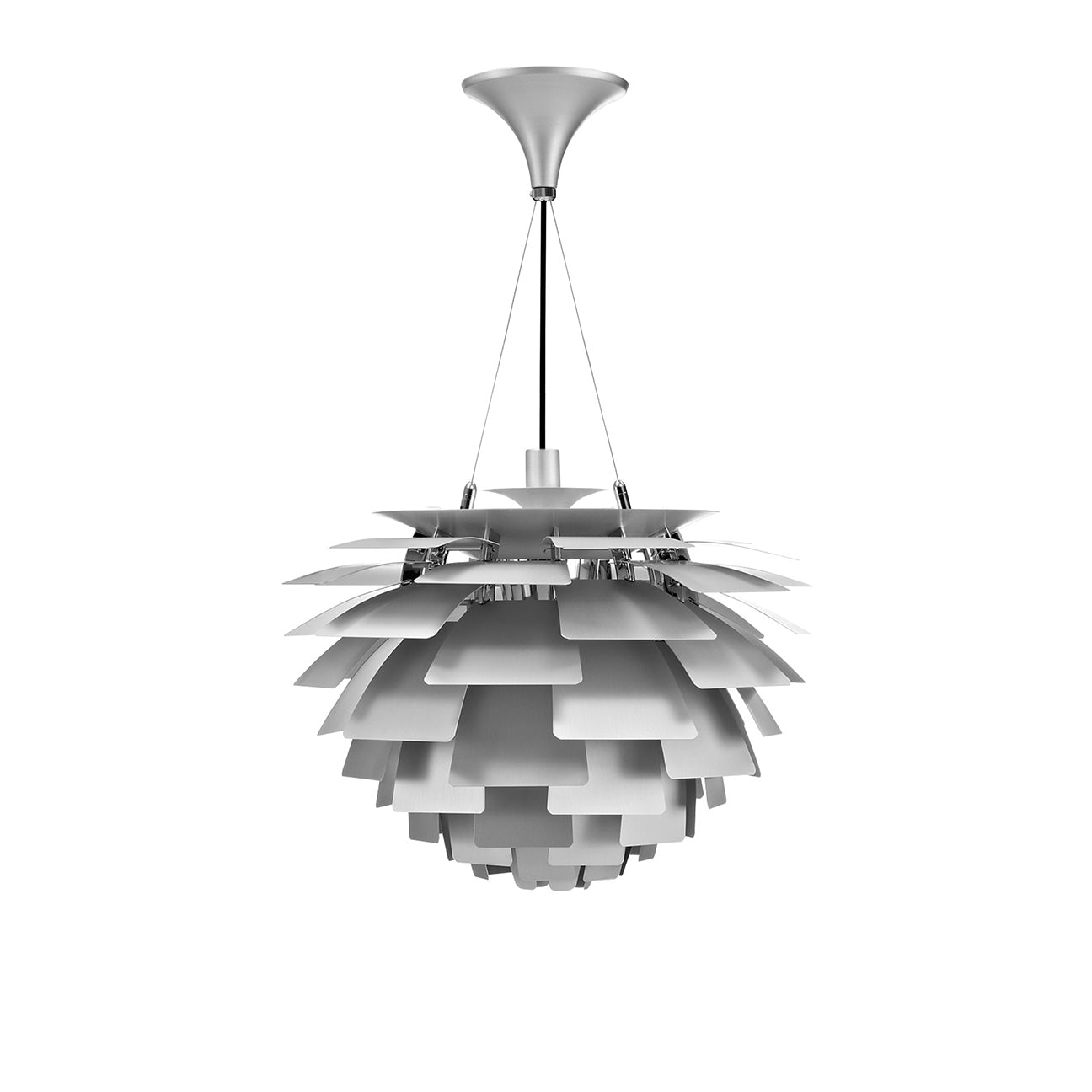 Thistle Chandelier - Brushed Aluminum - Poul Henningsen Style - 3 Sizes