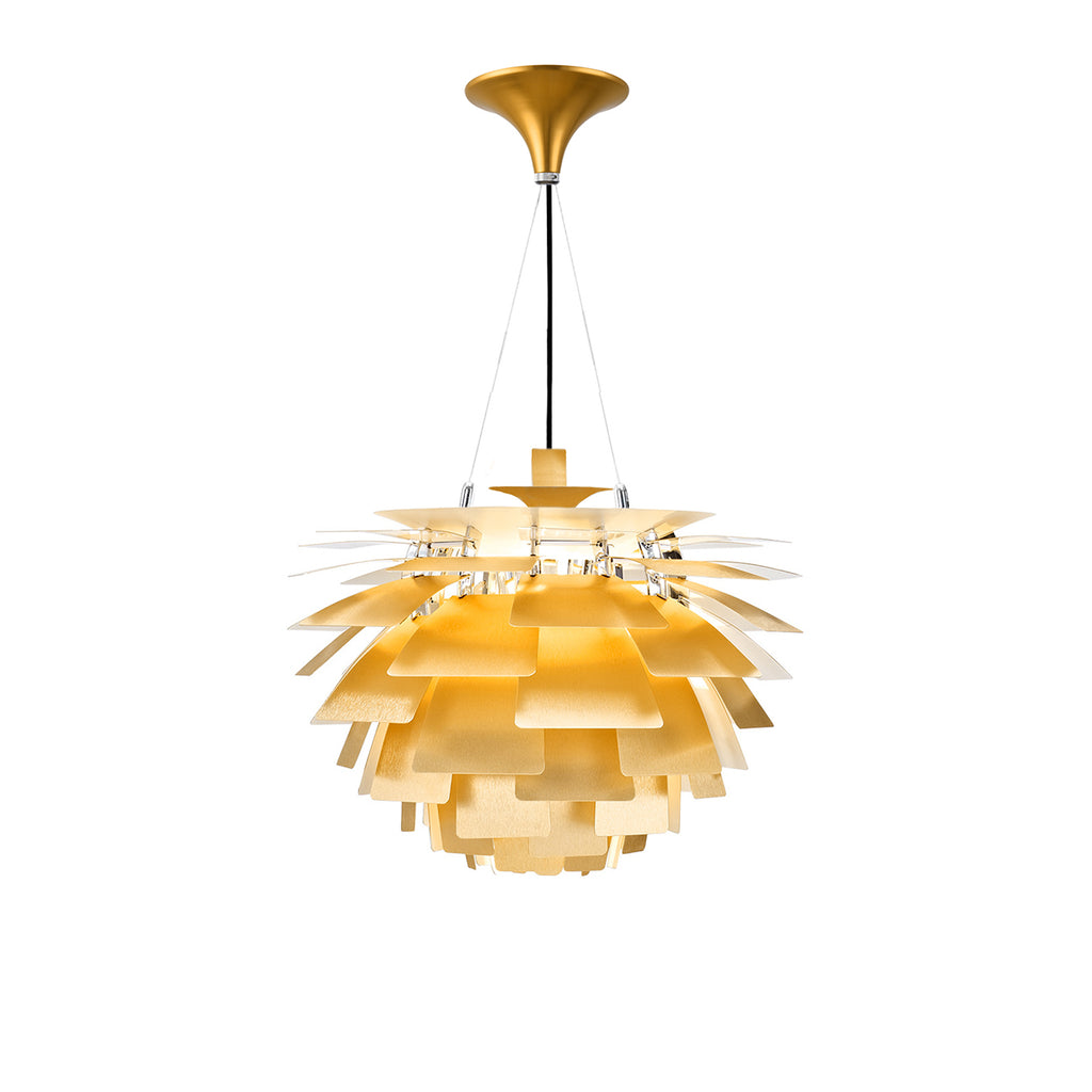 Thistle Chandelier - Brushed Golden Brass - Poul Henningsen Style - 3 Sizes