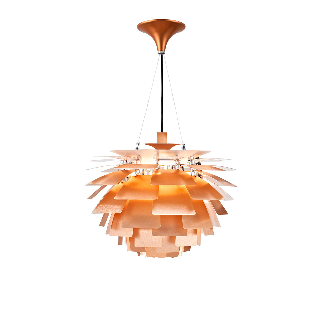 Thistle Chandelier - Brushed Rose Copper - Poul Henningsen Style - 3 Sizes