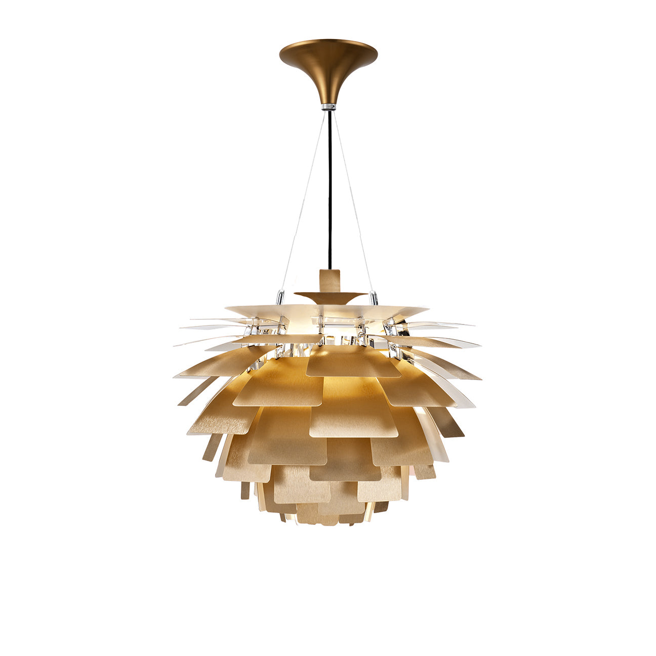 Thistle Chandelier - Brushed Antique Brass - Poul Henningsen Style - 3 Sizes
