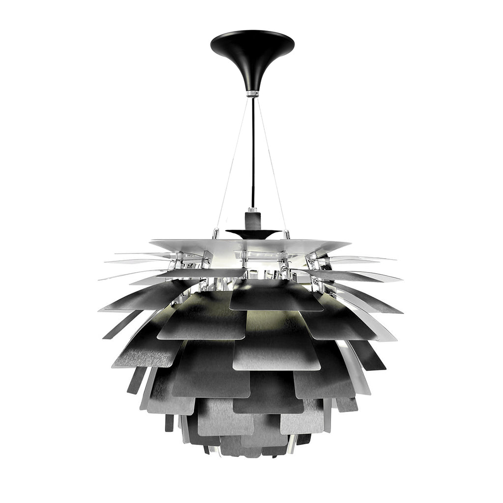 Poul Henningsen Style: Artichoke Chandelier in Black and 3 Sizes