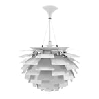 Thistle Chandelier - White Metal Finish -Poul Henningsen Style - 3 Sizes