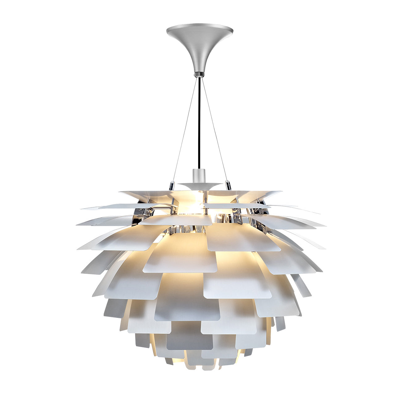 Thistle Chandelier - Brushed Aluminum - Poul Henningsen Style - 3 Sizes