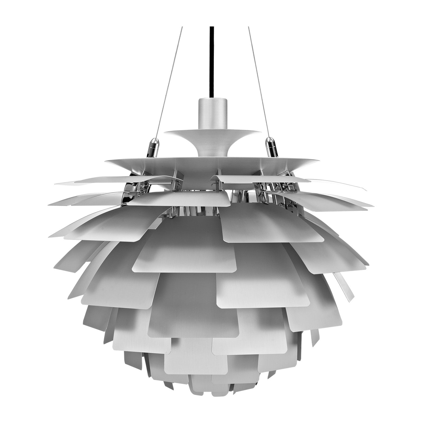 Thistle Chandelier - Brushed Aluminum - Poul Henningsen Style - 3 Sizes