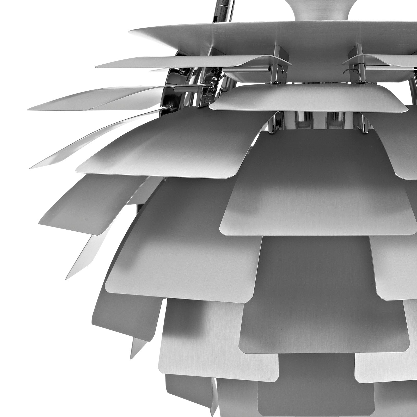 Thistle Chandelier - Brushed Aluminum - Poul Henningsen Style - 3 Sizes