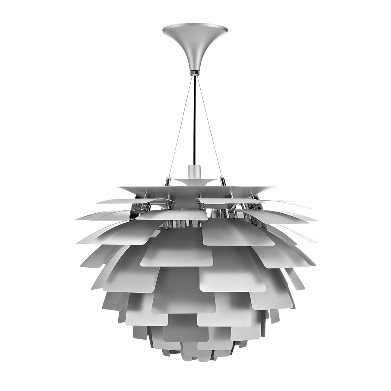 Thistle Chandelier - Brushed Aluminum - Poul Henningsen Style - 3 Sizes