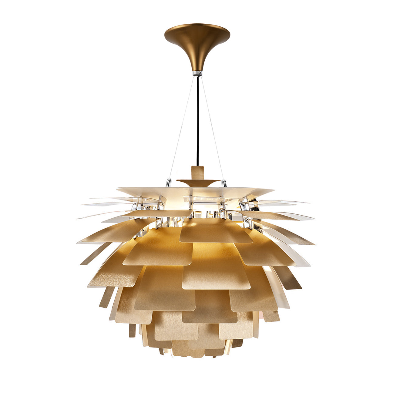 Thistle Chandelier - Brushed Antique Brass - Poul Henningsen Style - 3 Sizes
