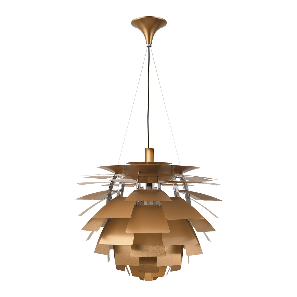 Thistle Chandelier - Brushed Antique Brass - Poul Henningsen Style - 3 Sizes