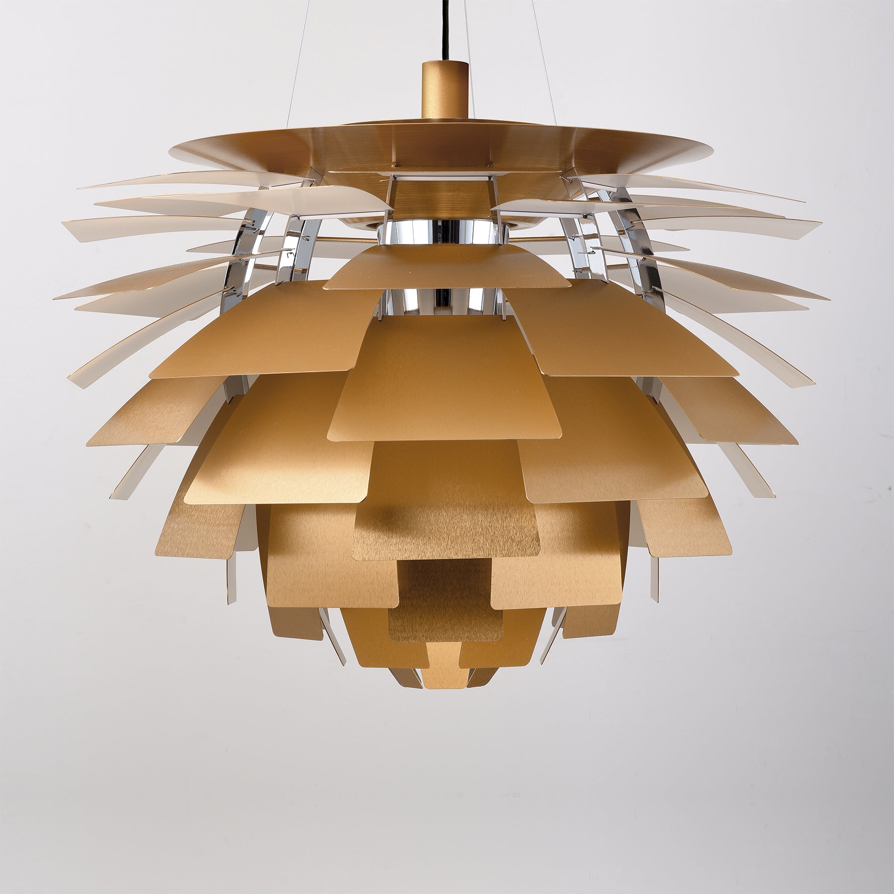 Thistle Chandelier - Brushed Antique Brass - Poul Henningsen Style - 3 Sizes
