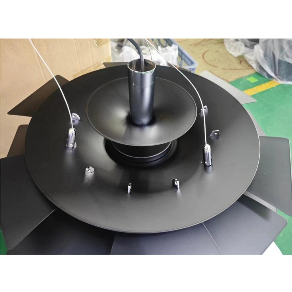 Poul Henningsen Style: Artichoke Chandelier in Black and 3 Sizes