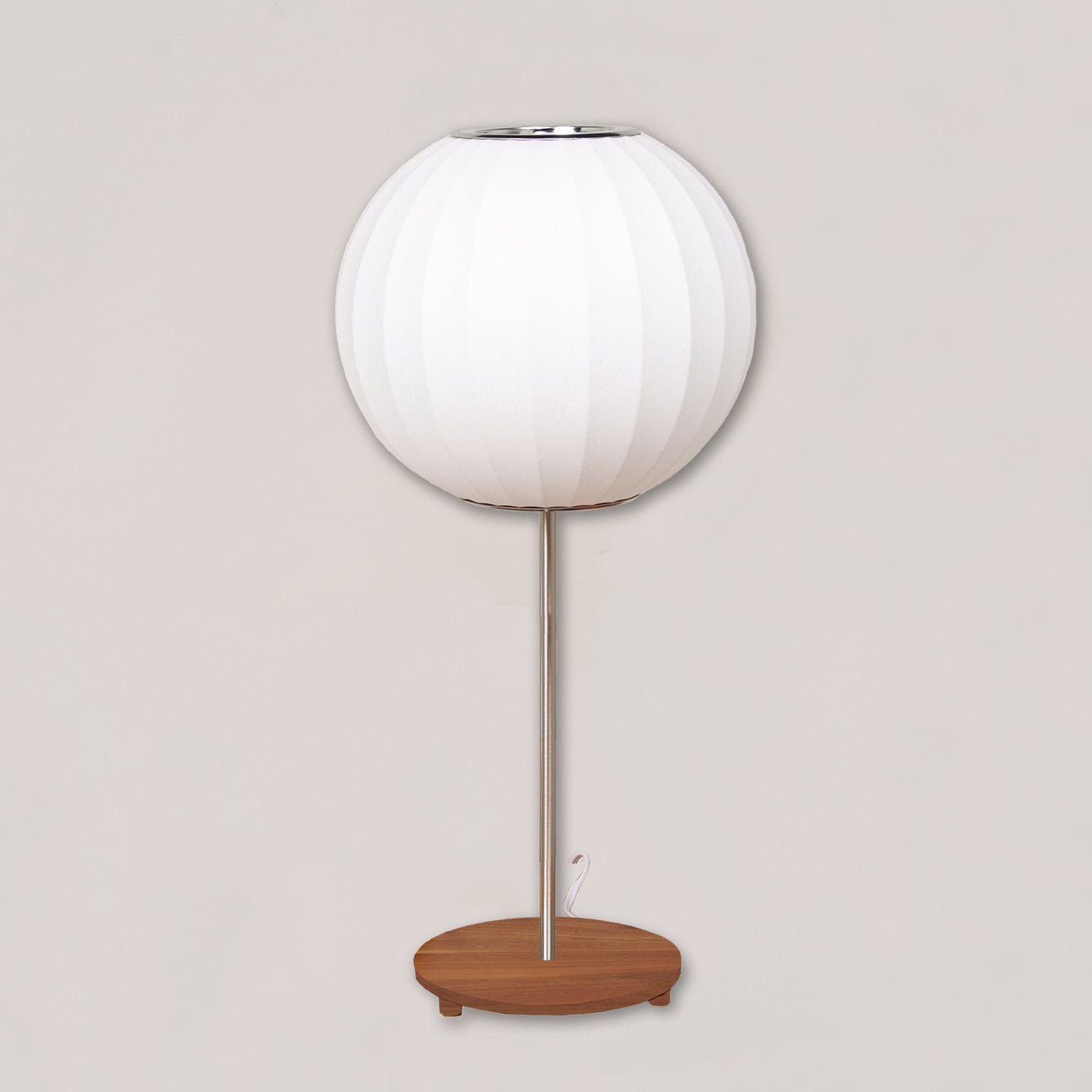 George Nelson Style: Bubble Table Lamp - Walnut Base